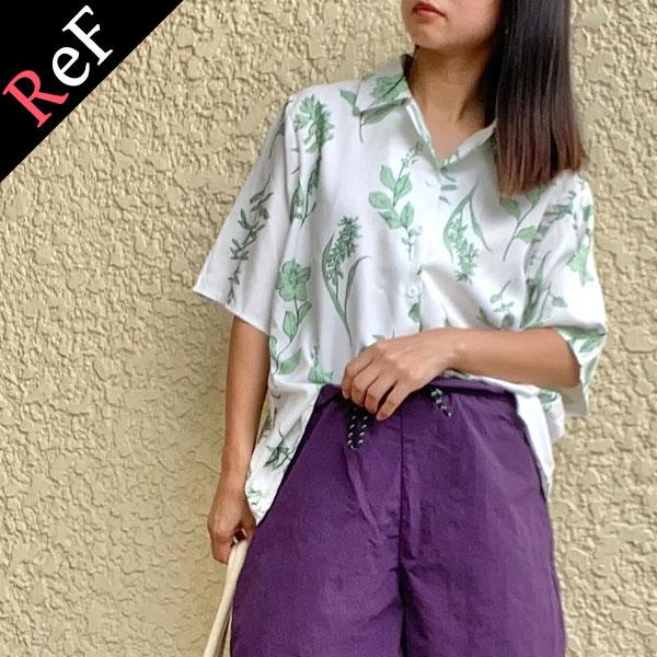 アロハシャツ レディース ボタニカル リーフ リゾート アロハ シアーシャツ トップス 半袖 羽織り...
