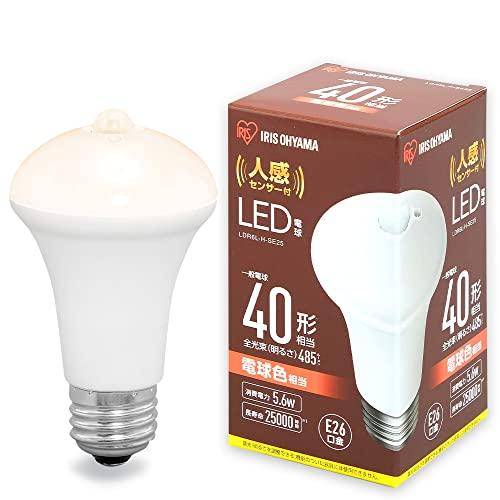 アイリスオーヤマ LED電球 人感センサー付 口金直径26mm 40形相当 電球色 LDR6L-H-...