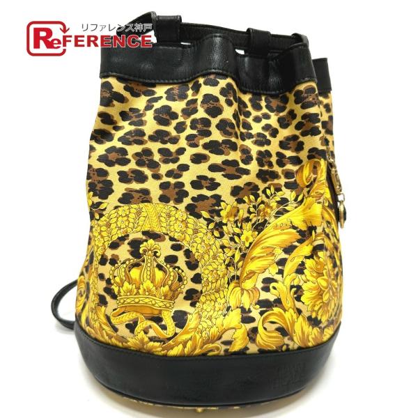 VERSACE ヴェルサーチ レオパード 巾着 豹柄 ヒョウ 肩掛け ヴィンテージ ショルダーバッグ...