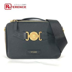 美品 VERSACE ヴェルサーチ メドゥーサ ビギー メッセンジャー バッグ 2WAYバッグ ハンドバッグ ショルダーバッグ ブラック【中古】｜reference