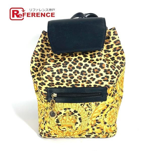 VERSACE ヴェルサーチ レオパード 豹柄 ヒョウ カバン バックパック ヴィンテージ リュック...