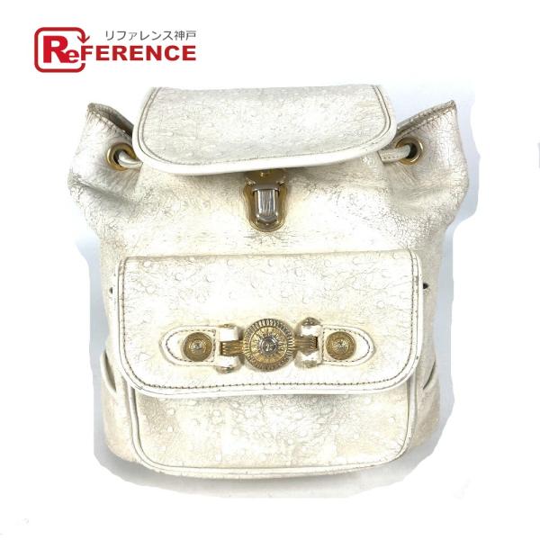 VERSACE ヴェルサーチ サンバースト バックパック カバン ヴィンテージ リュックサック ホワ...