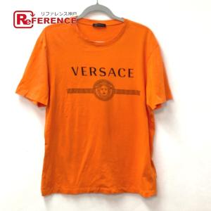 美品 VERSACE ヴェルサーチ メデューサ アパレル トップス 半袖Ｔシャツ オレンジ メンズ【中古】｜reference