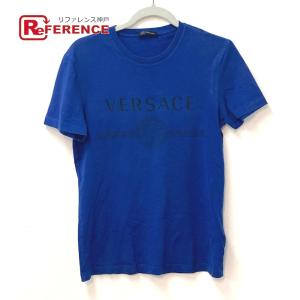 VERSACE ヴェルサーチ メデューサ ロゴ トップス アパレル 半袖Ｔシャツ ブルー メンズ【中古】｜reference