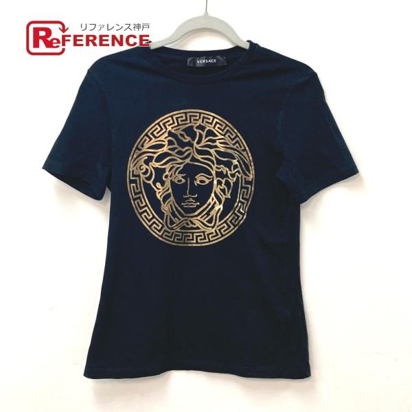 VERSACE ヴェルサーチ メデューサ トップス アパレル バイカラー 半袖Ｔシャツ ブラック レ...