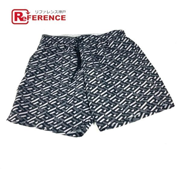 美品 VERSACE ヴェルサーチ ロゴ グレカ スィムウェア メンズ水着 パンツ ボトムス アパレ...