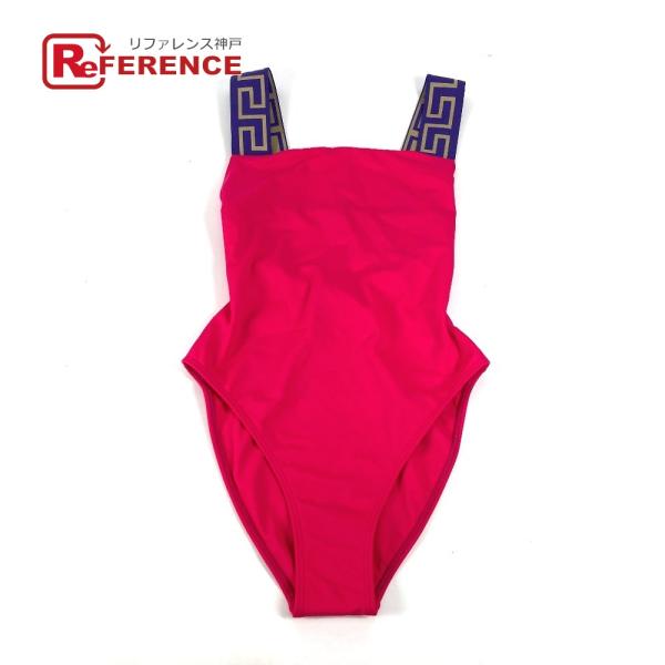 未使用 VERSACE ヴェルサーチ ロゴ スイムウエア スィムウエア グレカ 水着 ピンク レディ...