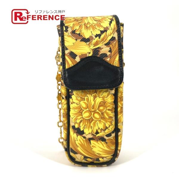 VERSACE ヴェルサーチ レオパード 豹柄 ヒョウ チェーン 携帯ケース ポシェット カバン ヴ...
