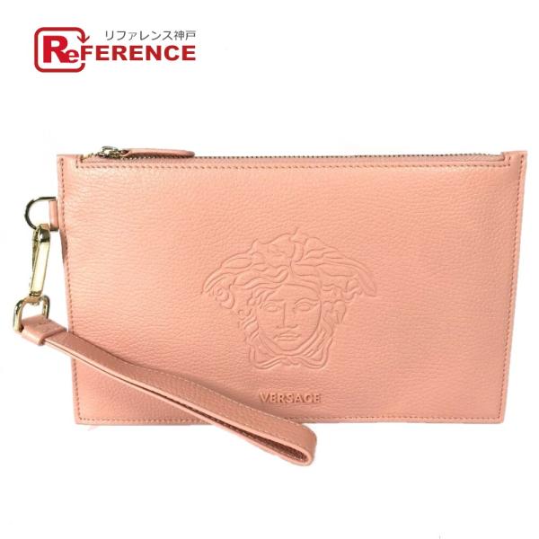 新品同様 VERSACE ヴェルサーチ メデューサ ストラップ付 カバン ポーチ クラッチバッグ ピ...