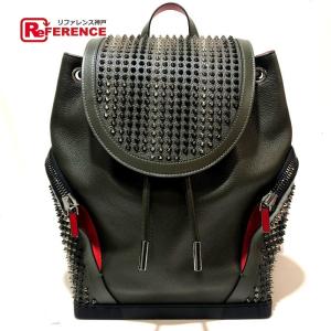 Christian カーキブラウン系 レザー リュック デイパック Louboutin 新品同様 クリスチャンルブタン Louboutin メンズ 中古 ファッション 7 リファレンス コレクション