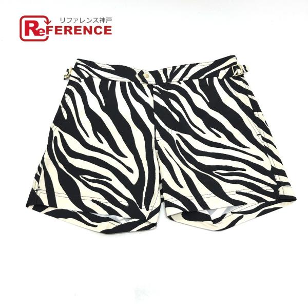新品同様 TOM FORD トムフォード ゼブラ スイムパンツ 海パン ポケット付き ショートパンツ...