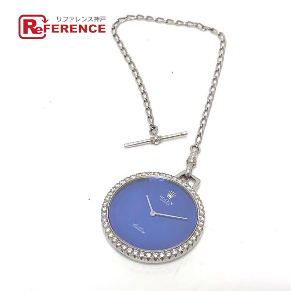 ROLEX ロレックス 3790 K18無垢 チェリーニ ダイヤベゼル 36.9g 社外チェーン14...