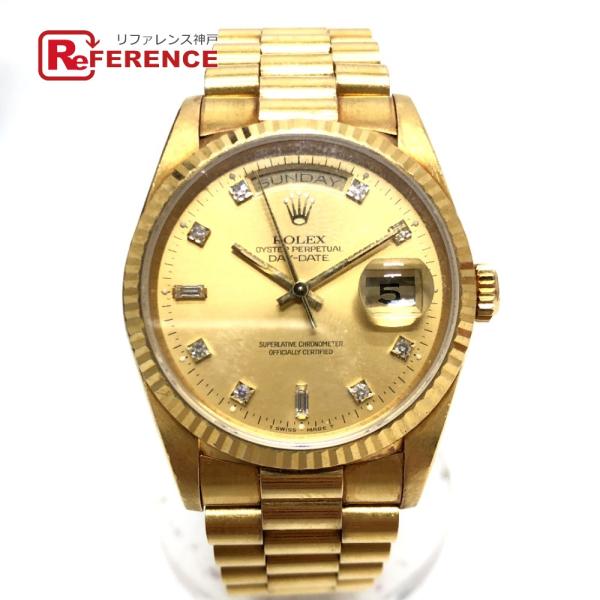 ROLEX ロレックス 18238A K18無垢 デイデイト 10Pダイヤ 自動巻き 腕時計 時計 ...