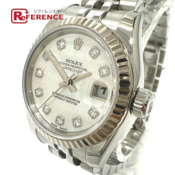 新品同様 ROLEX ロレックス 179174G デイトジャスト クリスタル 10PD 自動巻き 腕...