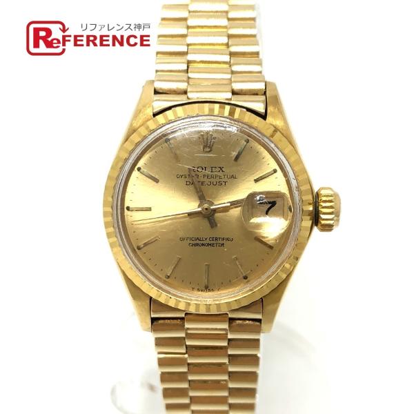 ROLEX ロレックス 6527 K18無垢 デイトジャスト 自動巻き 腕時計 ゴールド レディース...