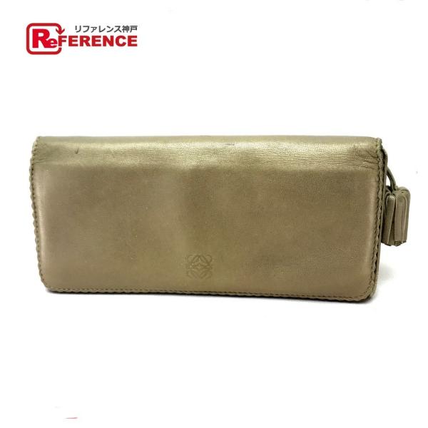 LOEWE ロエベ  2つ折り長財布 アナグラム 長財布（小銭入れあり） レザー ゴールド レディー...