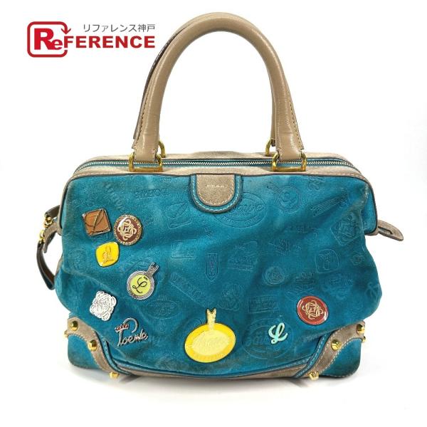 LOEWE ロエベ 160周年 カバン ハンドバッグ トートバッグ ミニ ボストンバッグ ブルー レ...