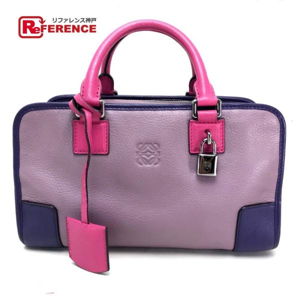 LOEWE ロエベ ミニ トートバッグ ボストンバッグ アマソナ28 アナグラム トリコロール ハン...
