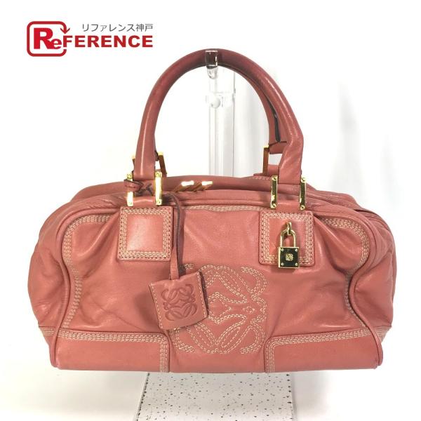 LOEWE ロエベ アマソナ 28 カバン トートバッグ ハンドバッグ レッド レディース【中古】