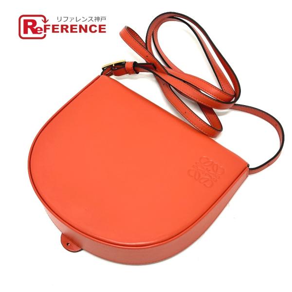 LOEWE ロエベ アナグラム ヒール カバン 斜め掛け 肩掛け ショルダーバッグ オレンジ レディ...