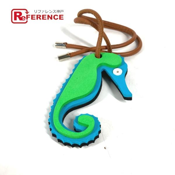 美品 LOEWE ロエベ タツノオトシゴ バッグチャーム キーホルダー チャーム ブルー ユニセック...