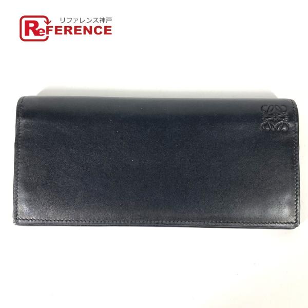 LOEWE ロエベ アナグラム 2つ折り ロングウォレット レインボー 長財布 ブラック メンズ【中...