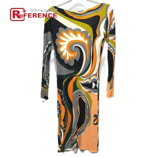 Emilio Pucci エミリオプッチ 77JG52 アパレル ベルト タイト ワンピース マルチ...