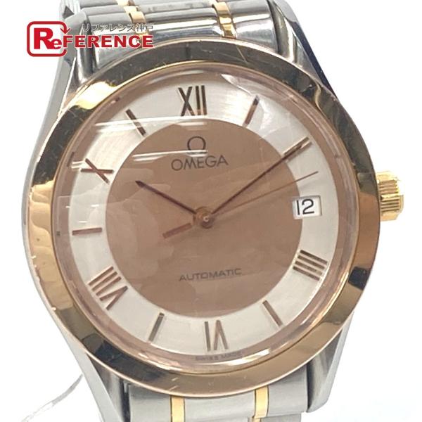 OMEGA オメガ クラシック PGベゼル デイト 自動巻き 腕時計 SS/PG シルバー×PGゴー...