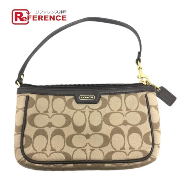 COACH コーチ シグネチャー ショルダーバッグ  カバン アクセサリーポーチ ベージュ レディー...