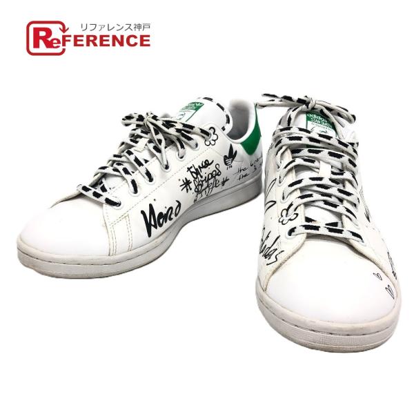 adidas アディダス スタンスミス 落書き ローカット スニーカー 靴 スニーカー ホワイト メ...