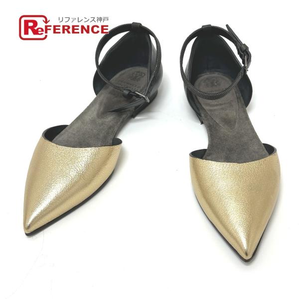 未使用 Brunello Cucinelli ブルネロクチネリ ポインテッドトゥ 靴 アンクルストラ...