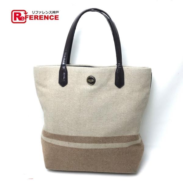 COACHコーチ F24665 トートバッグ ロゴチャーム ショルダーバッグ ウール/パテントレザー...