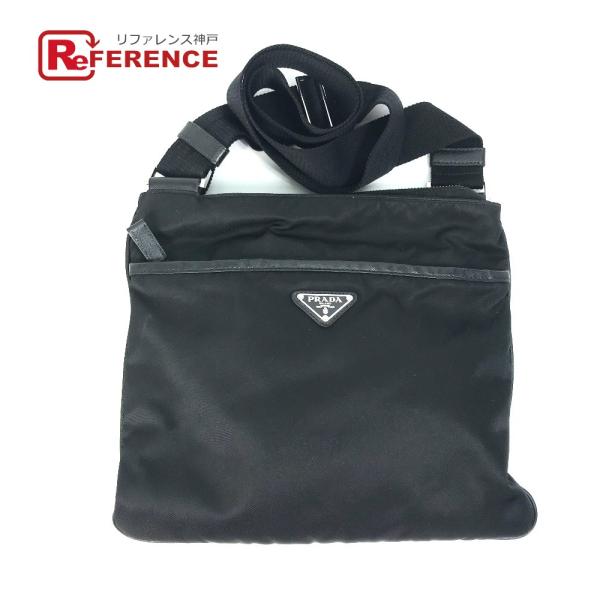 PRADA プラダ 2VH053 トライアングルロゴ カバン ショルダーバッグ ナイロン/レザー ブ...