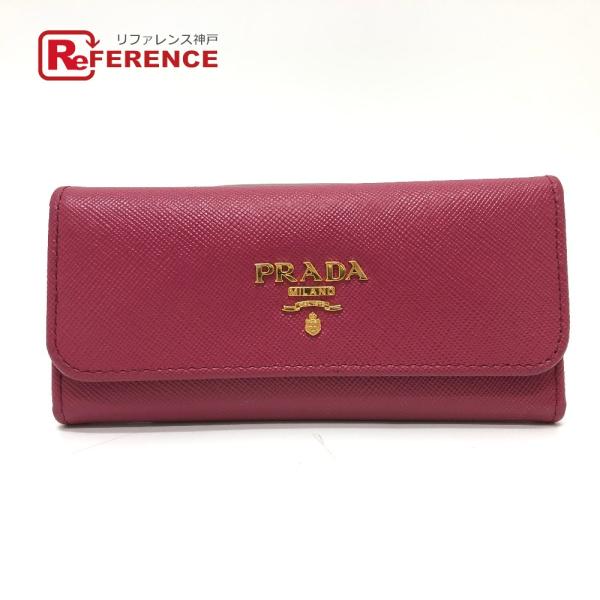 PRADA プラダ 1M0223 ロゴ  6連 キーケース ピンク レディース【中古】