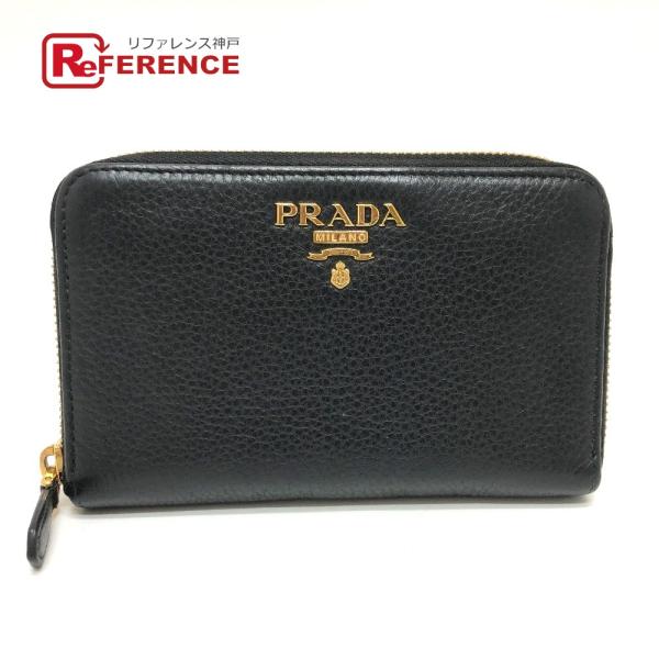 PRADA プラダ 1ML157 ロゴ ミディアム ラウンドファスナー 長財布 ブラック ユニセック...