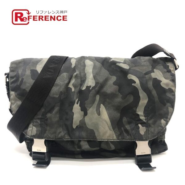 PRADA プラダ VA0887 迷彩 カモフラ メッセンジャー ショルダーバッグ グリーン レディ...