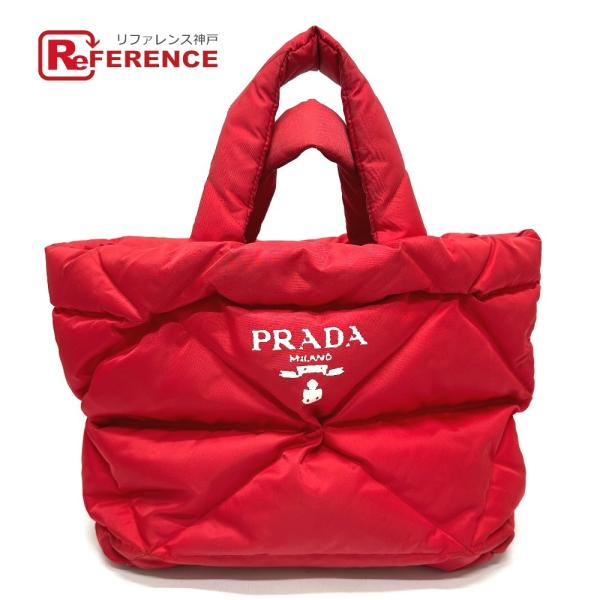 PRADA プラダ 2VG082 Re-Nylon パデッド カバン トートバッグ レッド レディー...