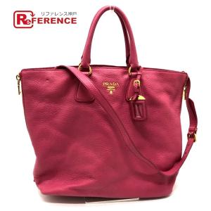 PRADA プラダ BN1713 ロゴ 2WAY ハンドバッグ レザー ピンク レディース【中古】｜reference