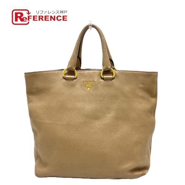 PRADA プラダ BN1713 ロゴ カバン バッグ ハンドバッグ トートバッグ ベージュ レディ...