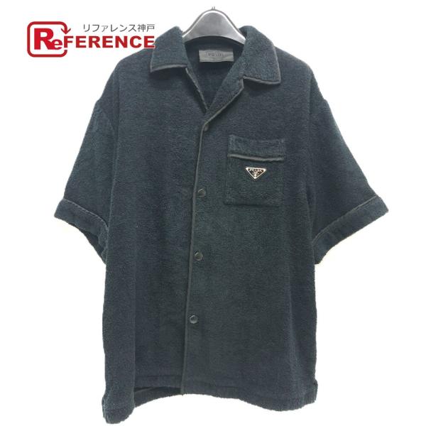 PRADA プラダ SC559 ロゴプレートコットンテリー パイル ボウリング 半袖T Tシャツ 半...