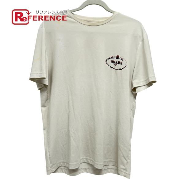 PRADA プラダ ロゴ アパレル 服 クルーネック トップス 19SS 半袖Ｔシャツ ホワイト メ...