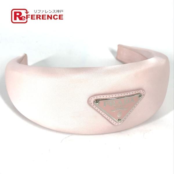 PRADA プラダ トライアングルロゴ 三角ロゴ プレート ヘッドバンド ヘアアクセサリー カチュー...