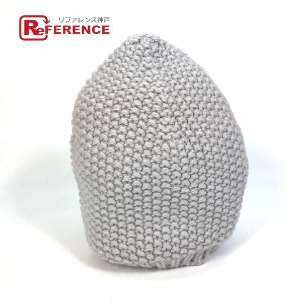 PRADA プラダ ビーニー ニットキャップ 帽子 プラダスポーツ ロゴ 編込み ニット帽 グレー ...