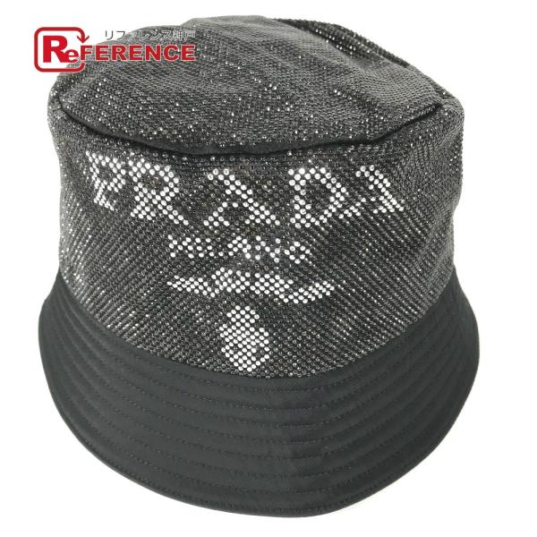 未使用 PRADA プラダ 1HC137 ロゴ スタッズ ハット帽 帽子 バケットハット ボブハット...
