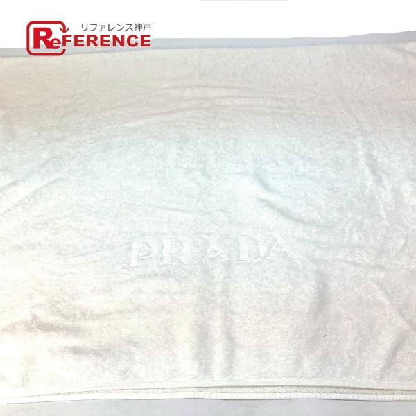 PRADA プラダ バスタオル インテリア ひざかけ ブランケット ロゴ ビーチタオル タオル コッ...