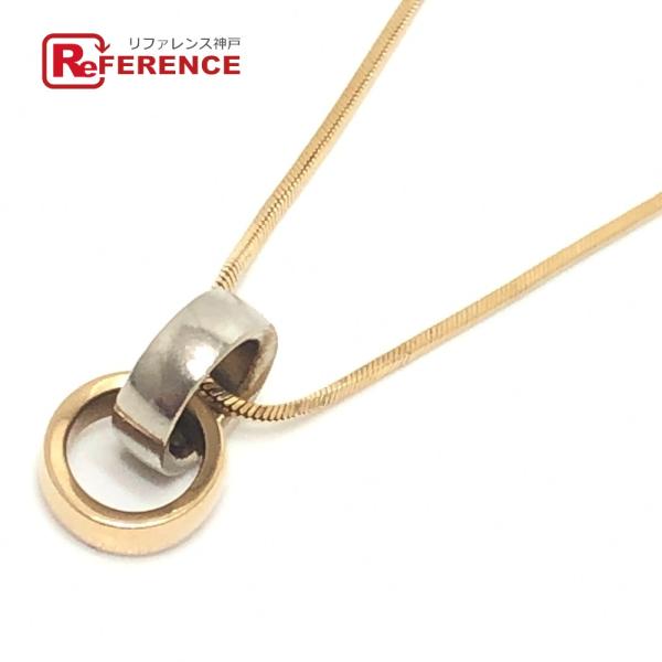 4℃ ヨンドシー K18 2カラーリング アクセサリー ダブルリング スネークチェーン ネックレス ...