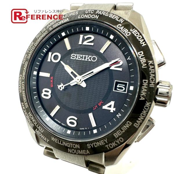 SEIKO セイコー 7B27-0AL0 ブライツ  ソーラー電波 腕時計 シルバー メンズ【中古】