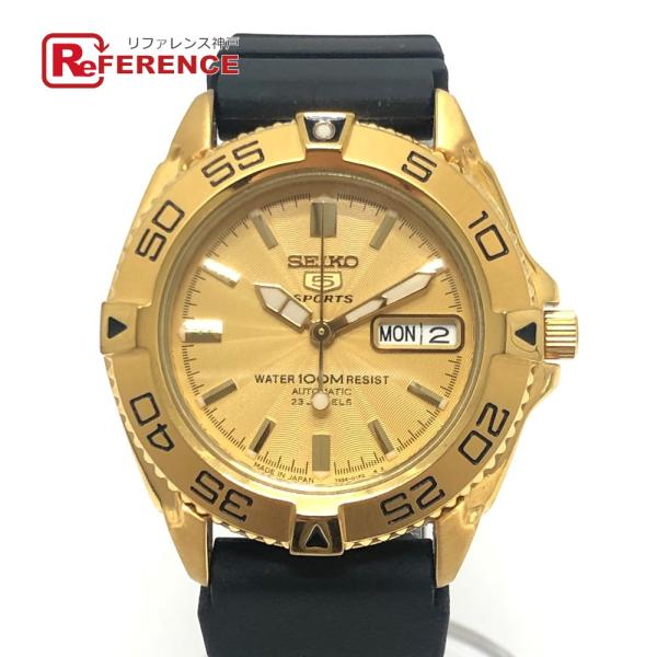 美品 SEIKO セイコー 7S36-00Y0 ファイブ スポーツ 裏スケ 自動巻き デイデイト ウ...