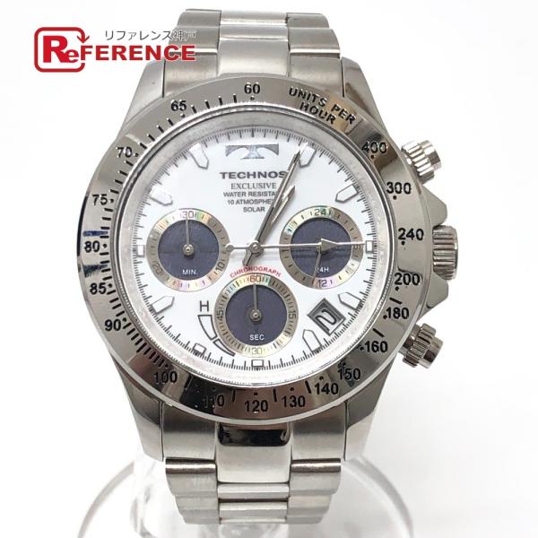 TECHNOS テクノス TE4001SW クロノグラフ ソーラー発電 ソーラー ウォッチ 時計 太...