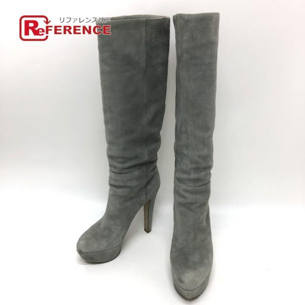 Sergio Rossi セルジオロッシ 靴 ロング ハイヒール プラットフォーム ブーツ グレー ...